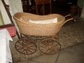 Vintage baby carriage in Gostilna Lectar museum in Radovljica town, Slovenia